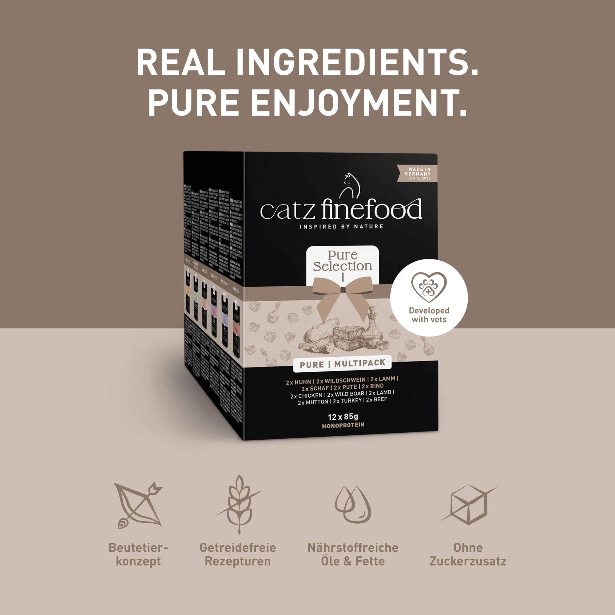 catz finefood Purrrr Katzennassfutter Multipack 12x85 g Monoprotein