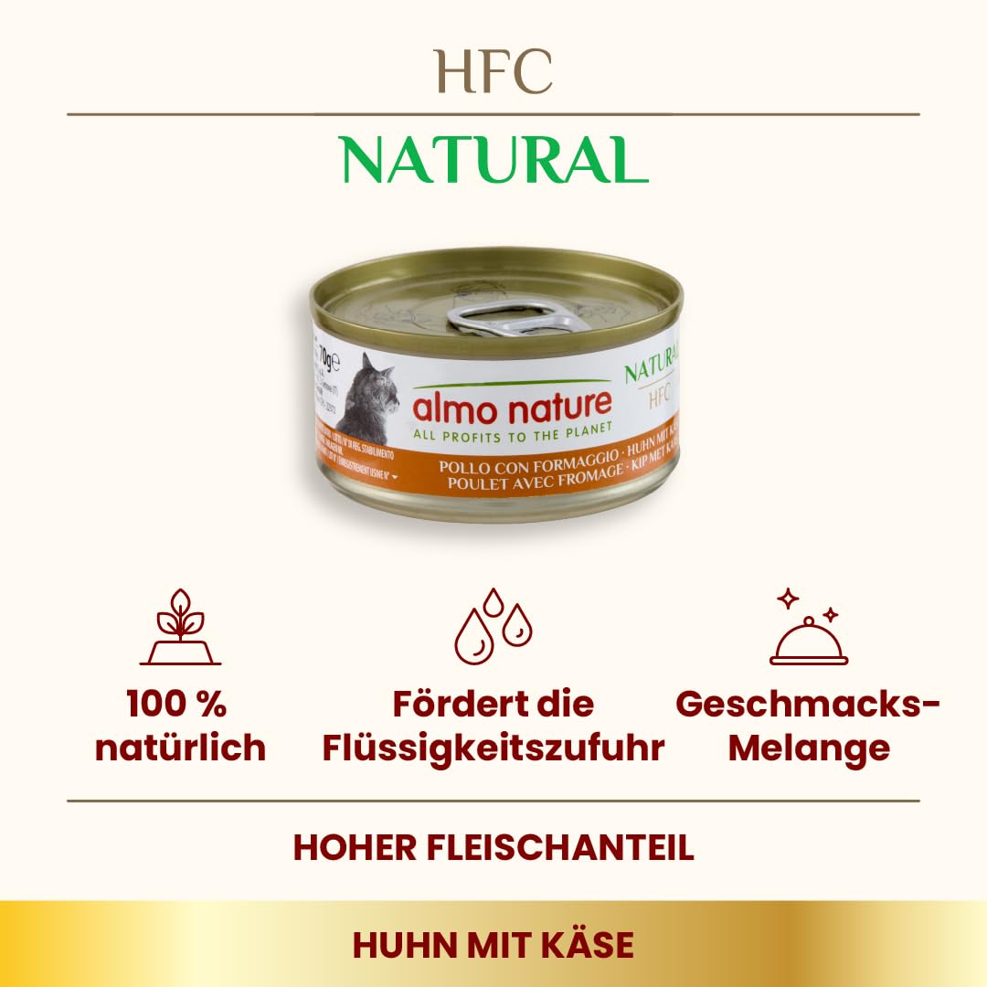 Almo Nature HFC Natural Huhn-Käse Nassfutter 24x70g