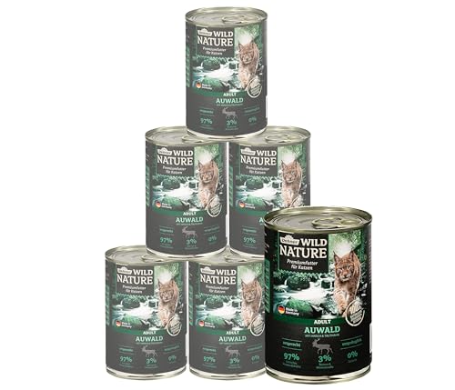 Dehner Wild Nature Auwald Adult Nassfutter Hirsch 6x200g getreidefrei