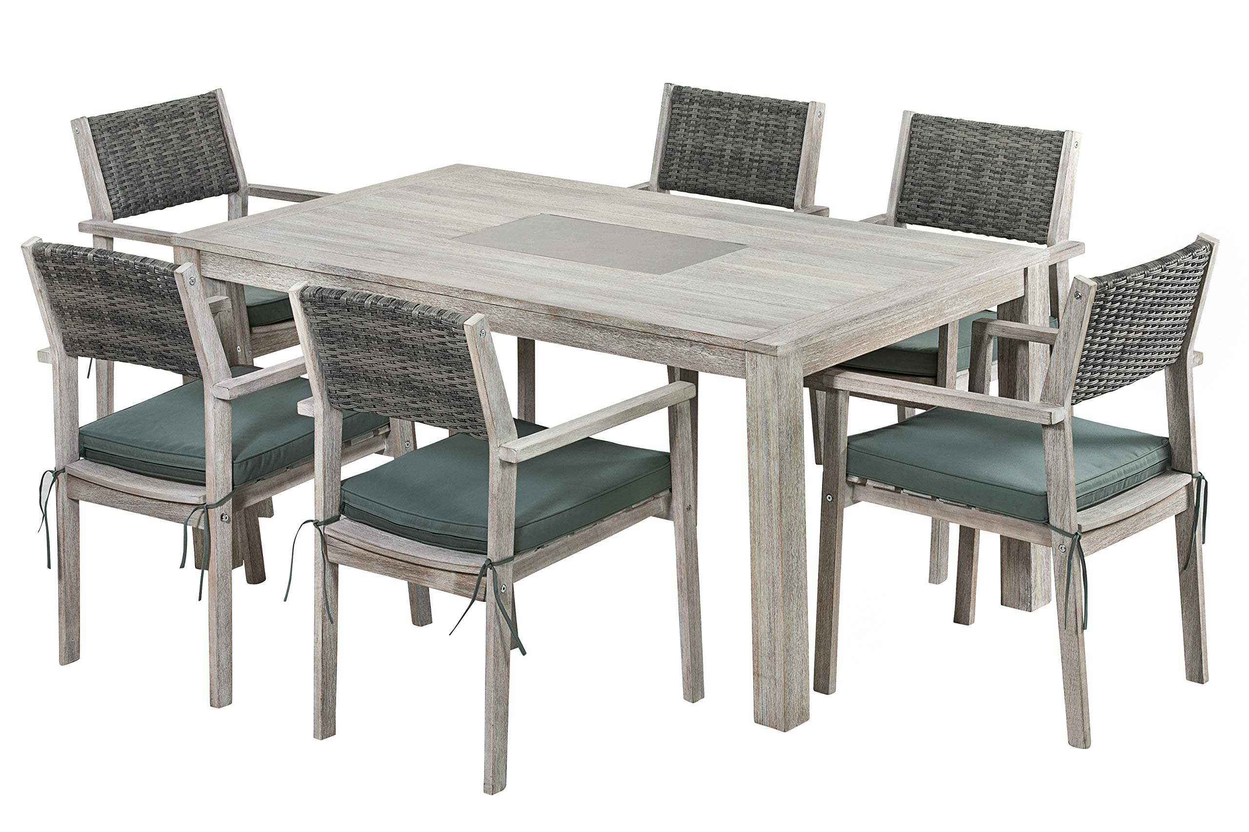 Dehner Stockholm Gartentisch Akazie grau 170cm