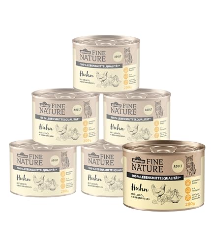 Dehner Fine Nature Adult Nassfutter Huhn 6x200g