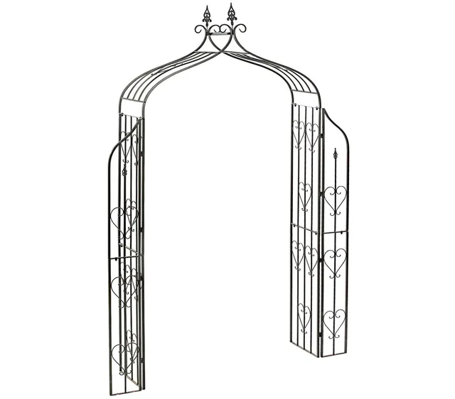 Dehner Lovely Heart Rosenbogen Metall schwarz 248 cm
