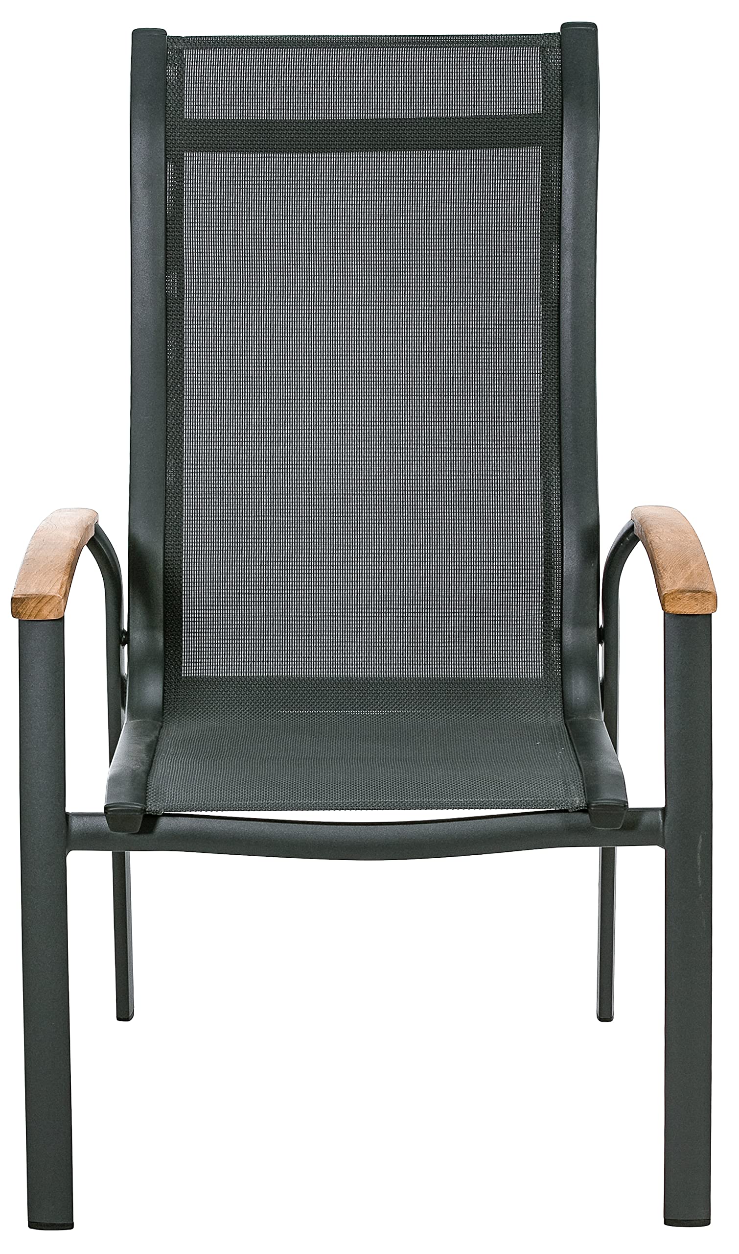 Dehner Chicago Wood Stapelstuhl Alu schwarz stapelbar robust