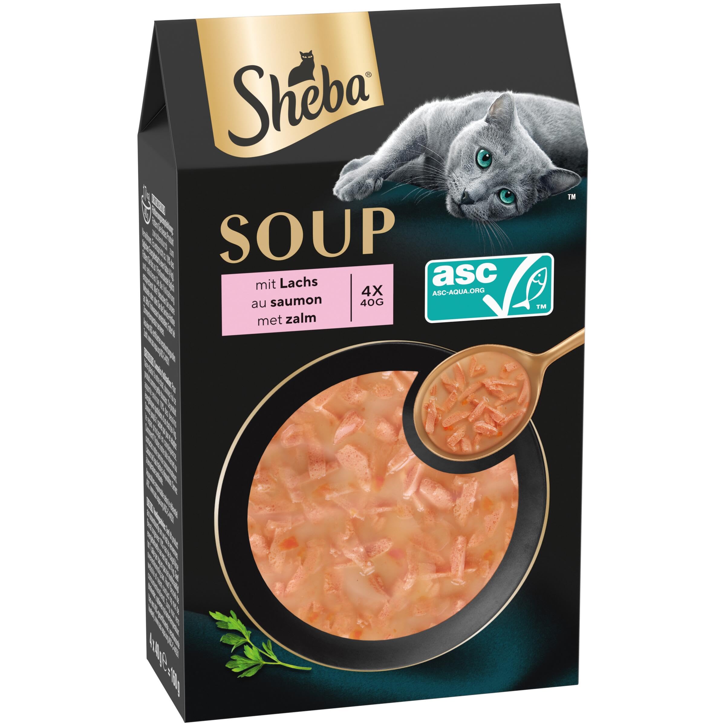 Sheba Soup Lachs Katzensuppe Nassfutter 40x40g samtig