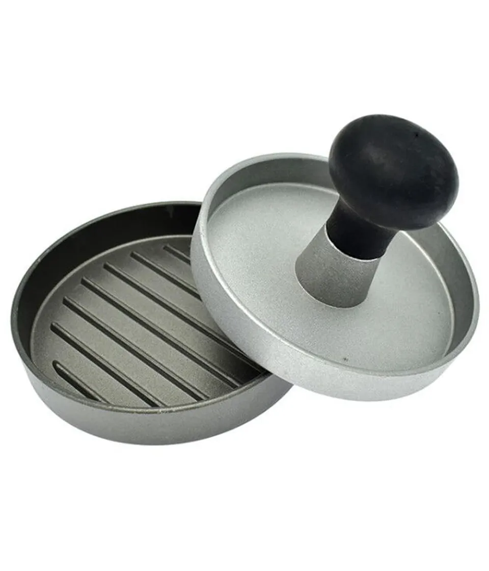 Dehner Hamburgerpresse Alu schwarz-silber Ø11,3 cm
