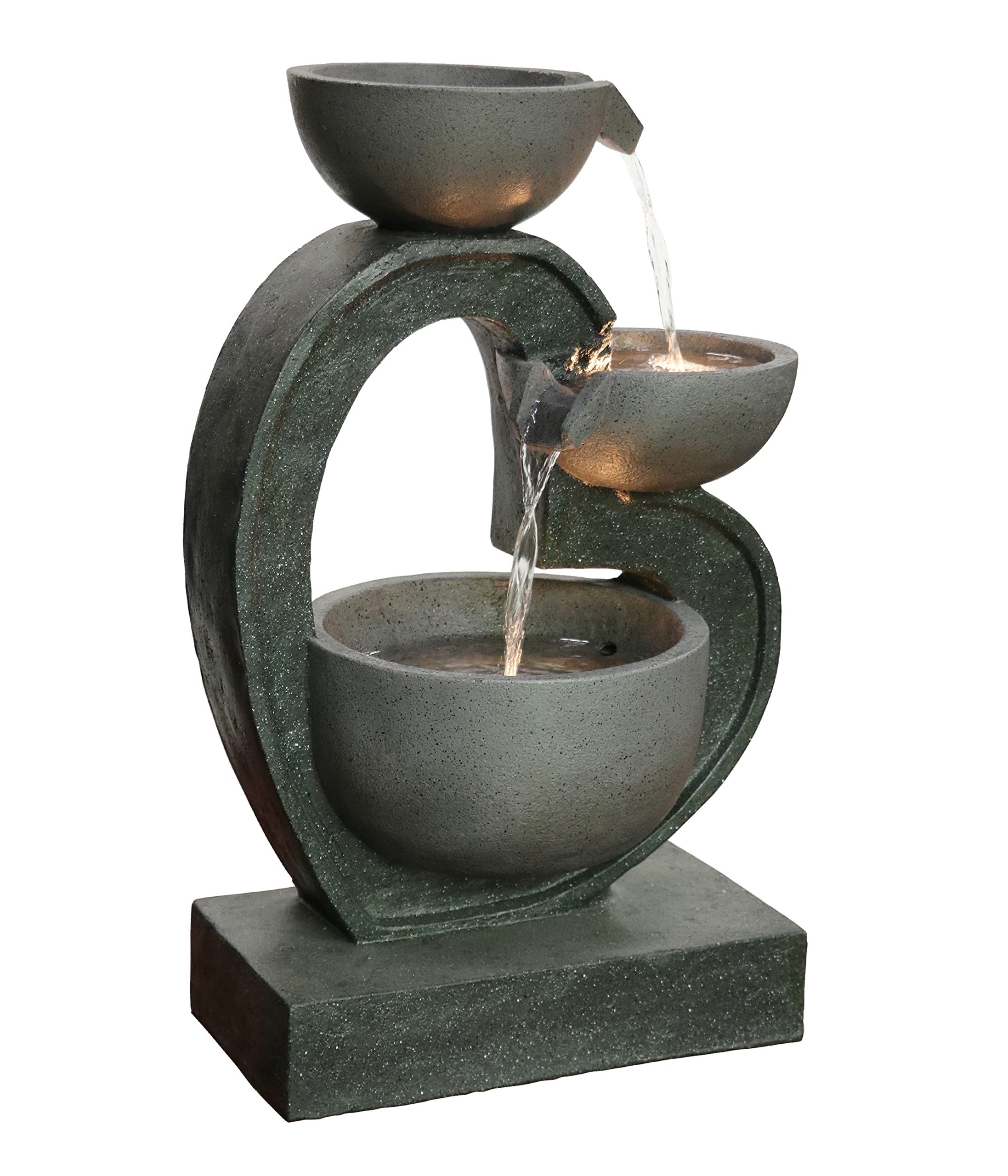 Dehner Heart Gartenbrunnen Polyresin grau 72 cm