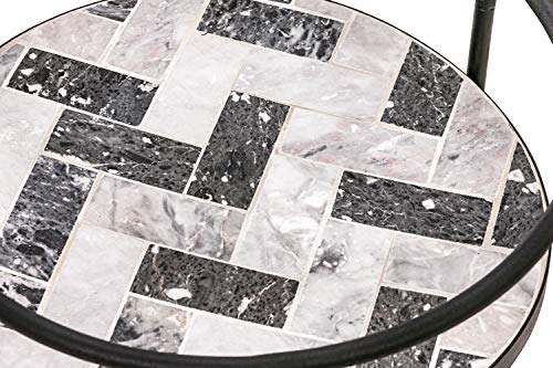 Dehner Letizia Mosaik-Beistelltisch grau-weiß Ø41 cm