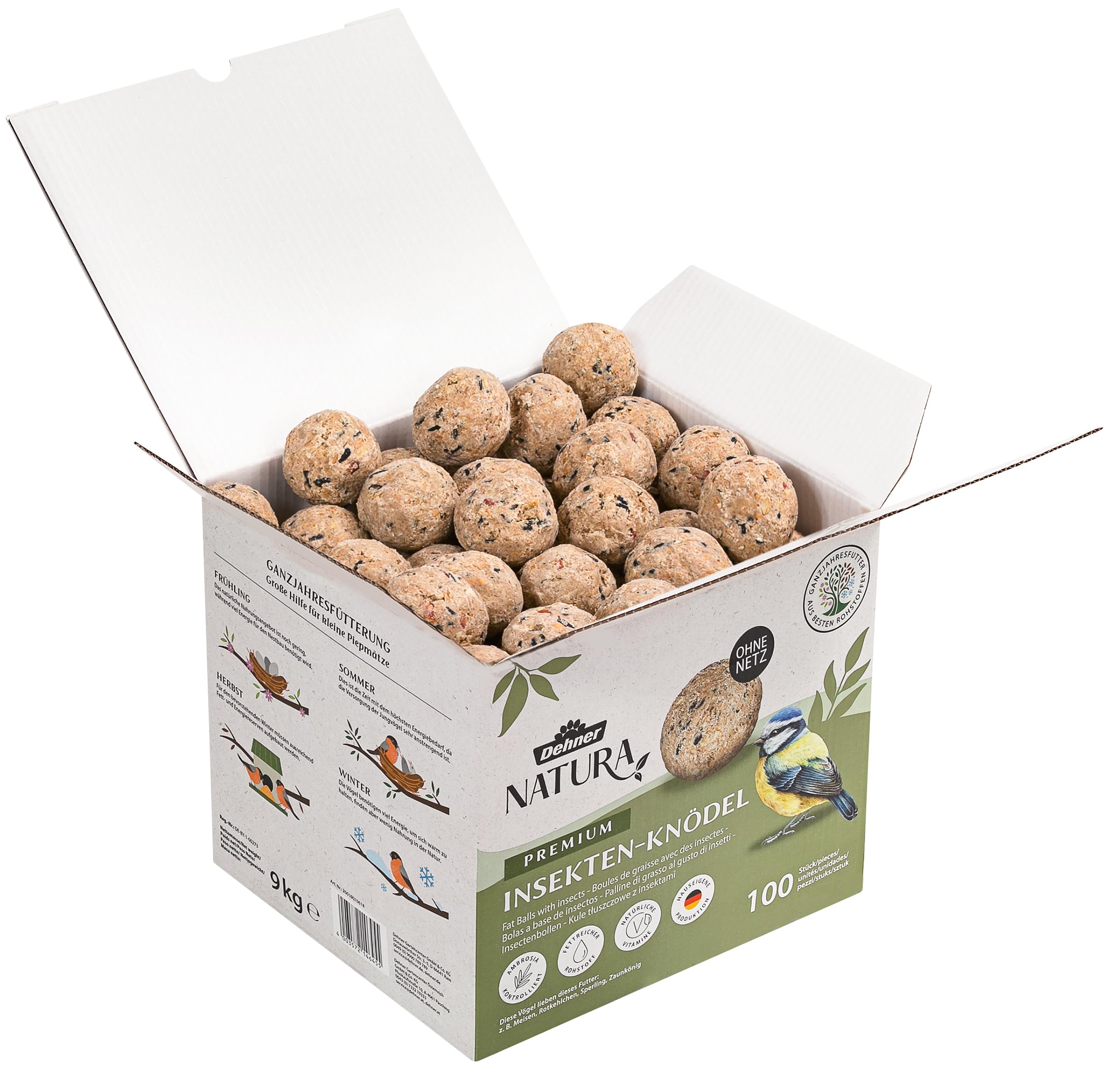 Dehner Natura Meisenknödel ohne Netz Insekten 100x90g proteinreich