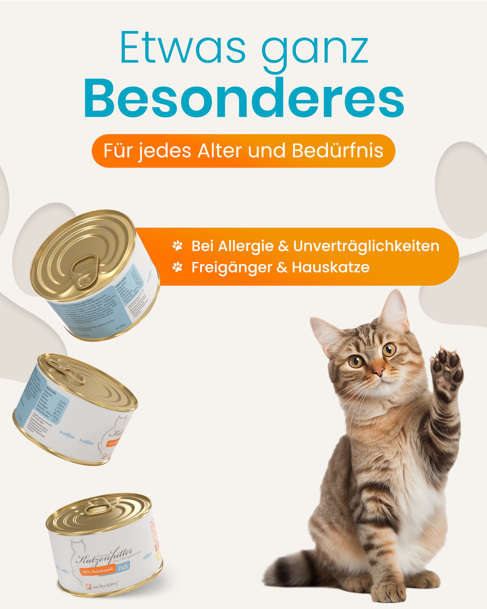 Lucky-Kitty Fisch Premium Hering Nassfutter 1 x 200g getreidefrei