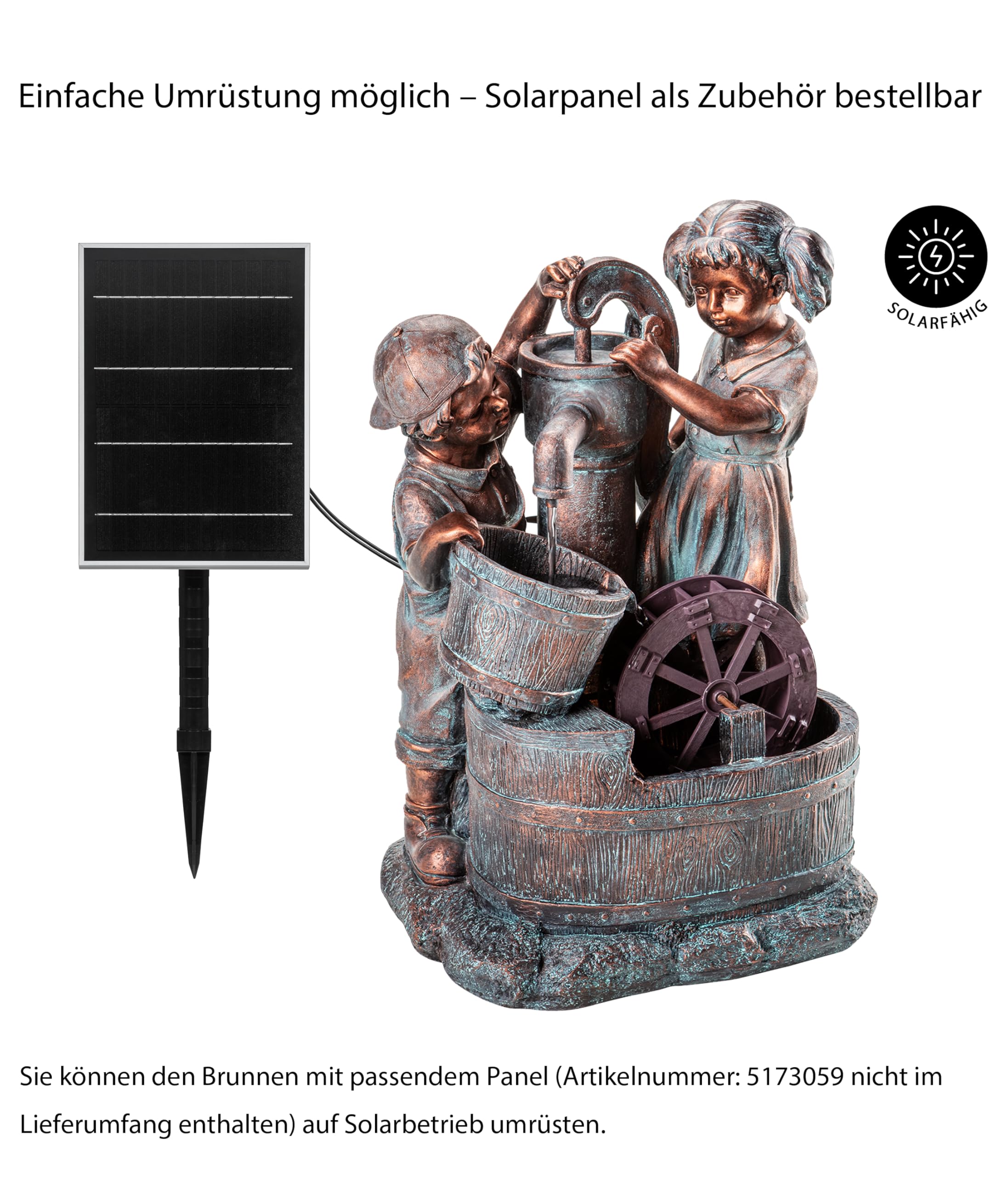 Dehner Lea und Leon Gartenbrunnen LED 6 Liter