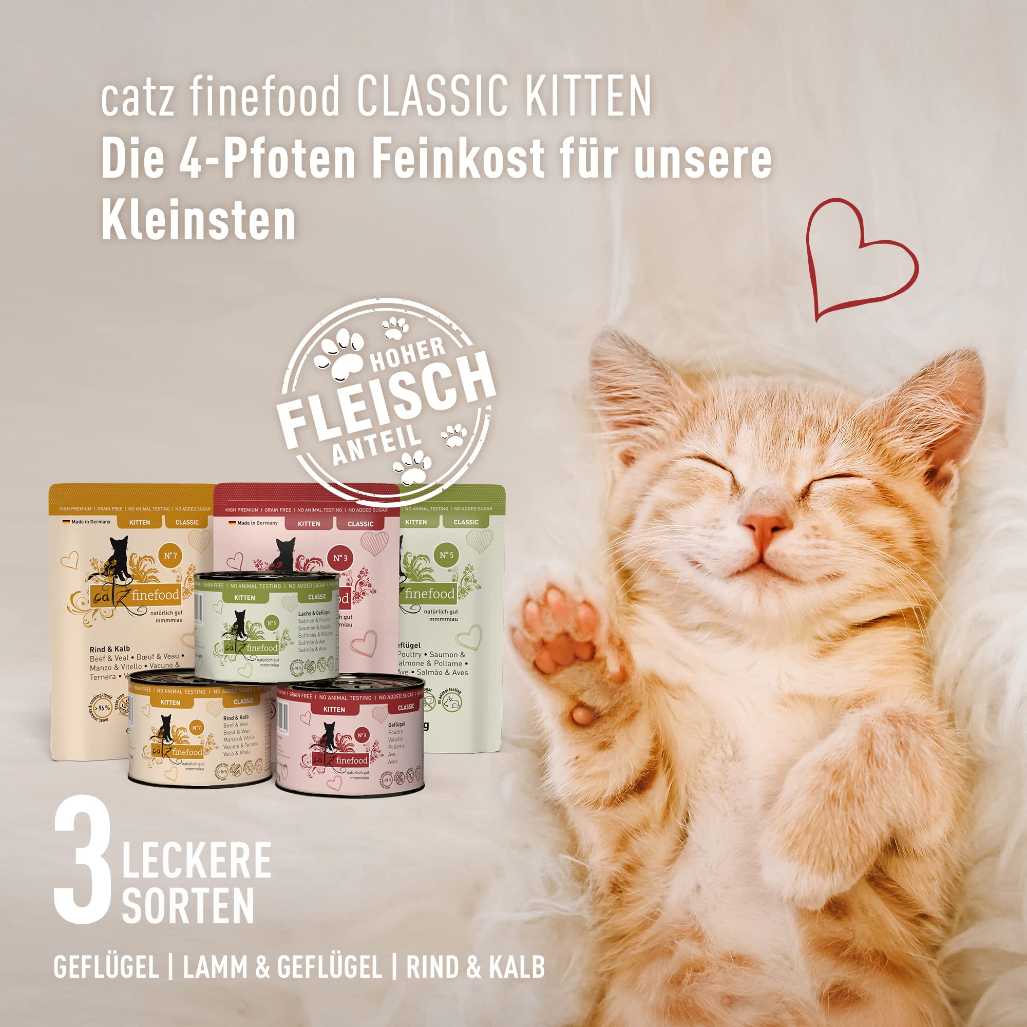 catz finefood Kitten No.5 Lachs Geflügel Nassfutter 16x85g