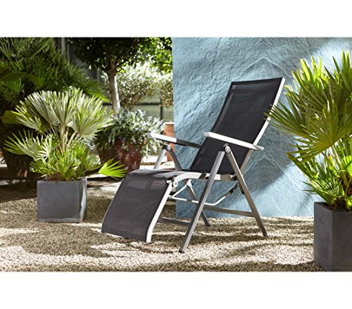 Dehner Macon Relaxsessel schwarz-silber 112x76,5x60 cm stabil