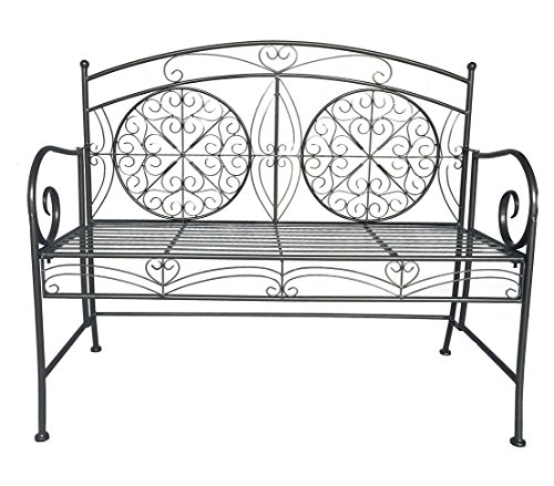 Dehner Yorkshire Gartenbank 2-Sitzer Metall antikgrau