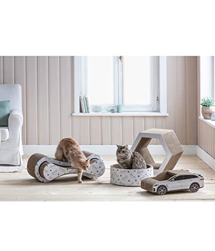 Dehner Lieblinge Scratch Circle Kratzpappe Ø 43 cm weiß