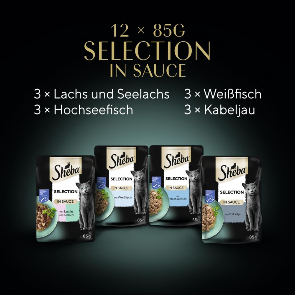 Sheba Selection Sauce Nassfutter Fisch 12x85g MSC