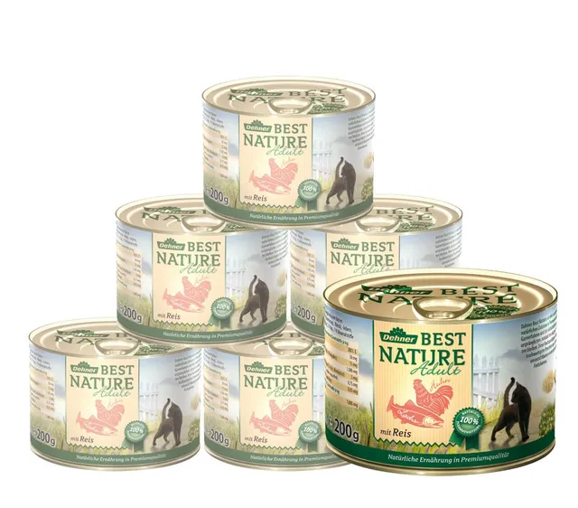 Dehner Best Nature Adult Nassfutter 6x200g Lachs Huhn