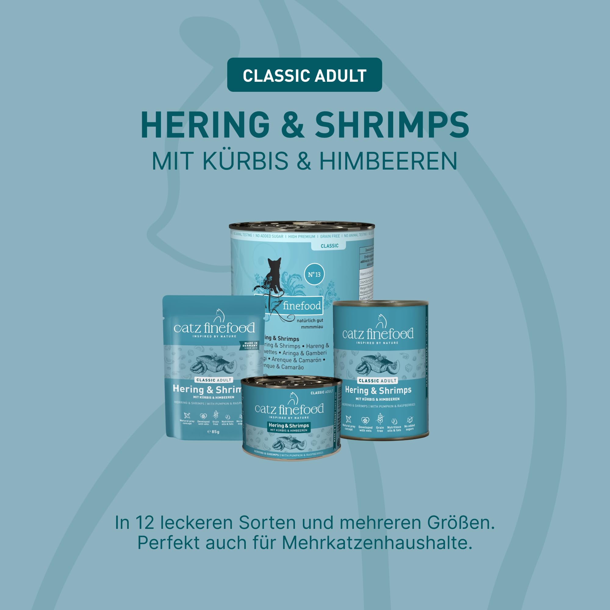 catz finefood Classic Nassfutter Hering-Shrimps 6x400g Dose