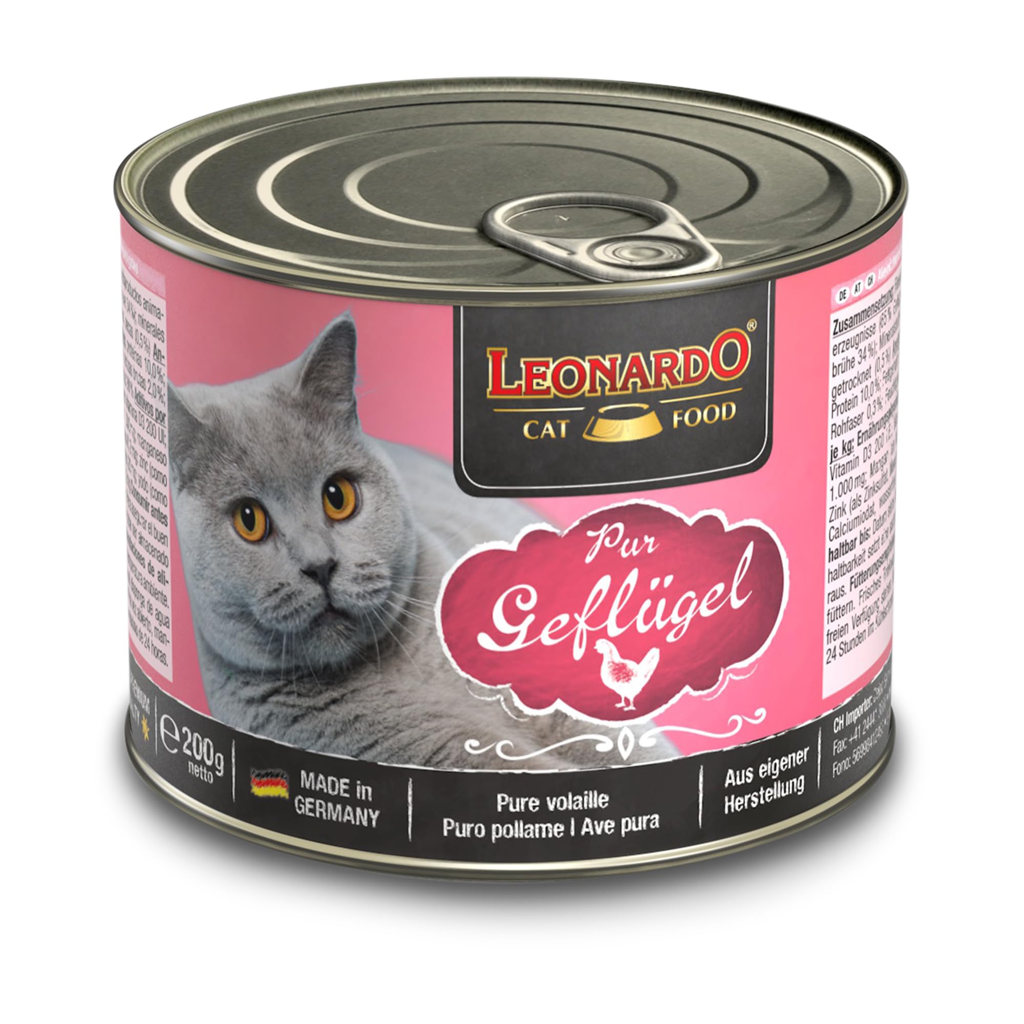 Leonardo Geflügel pur Nassfutter 6x200 g getreidefrei