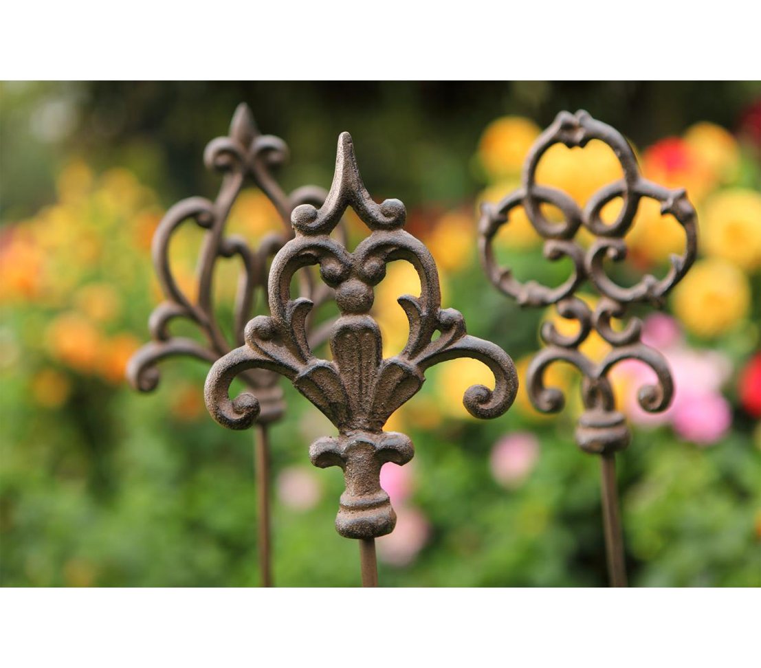 Dehner Premium Lovely Ornament Speer Gartenstab 6 Stück edelrost