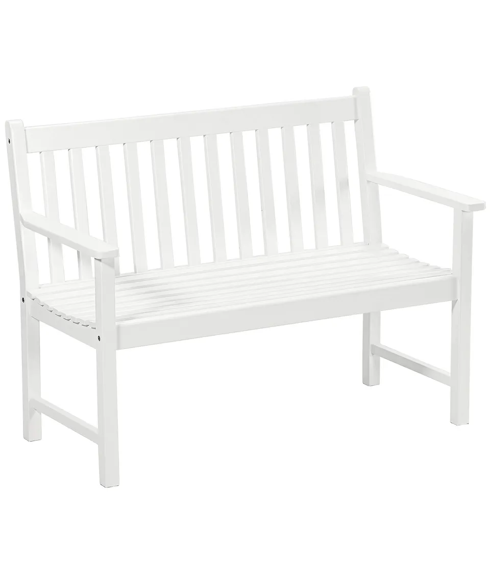 Dehner Mykonos Gartenbank Akazie weiß 2-Sitzer 120cm