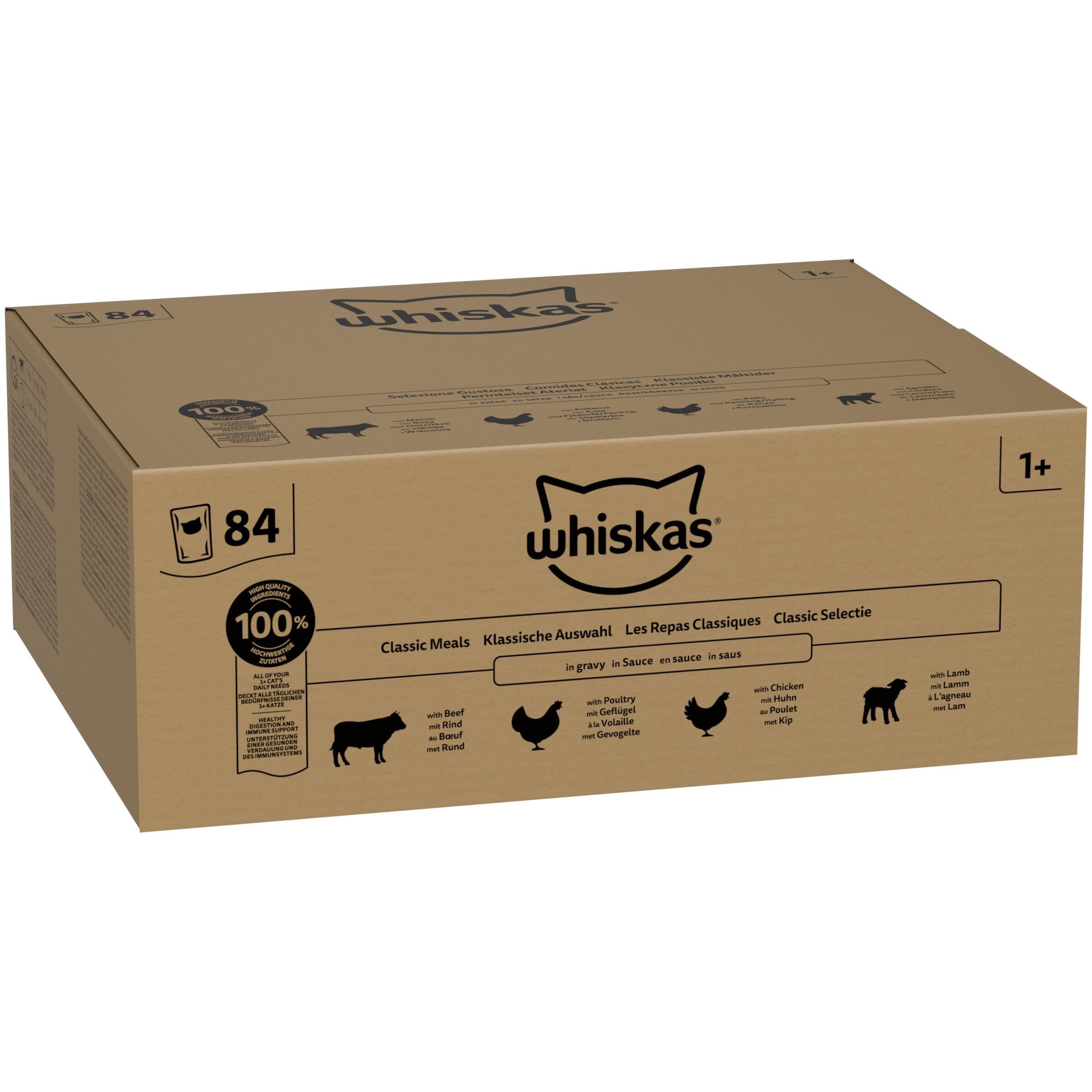Whiskas Classic Nassfutter in Sauce Klassische Auswahl 84x85g