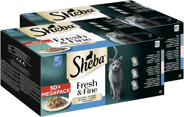 Sheba Fresh & Fine Nassfutter Fisch 100x50g Beutel