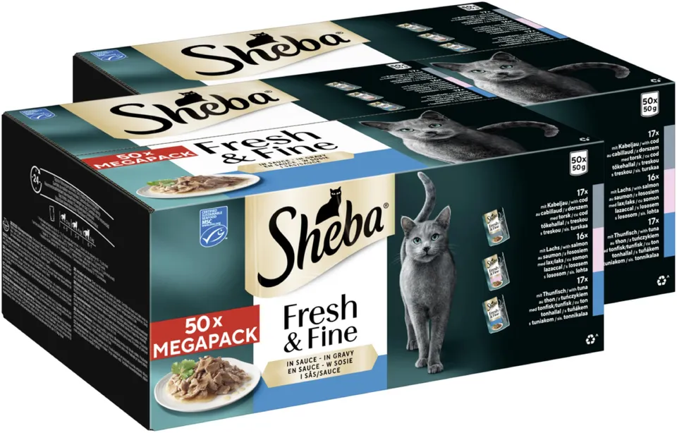 Sheba Fresh & Fine Nassfutter Fisch 100x50g Beutel