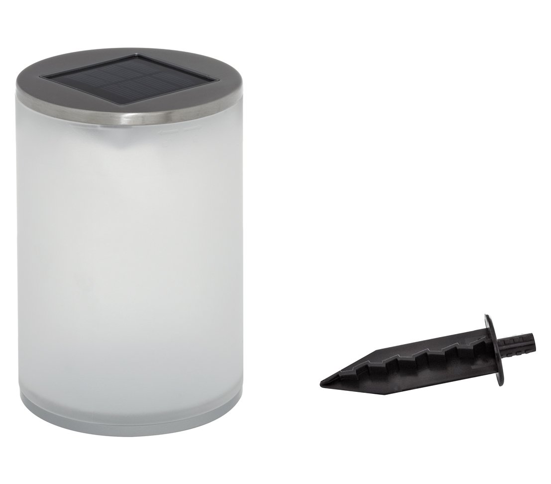 Dehner Living Solar Tisch-Bodenleuchte silber Ø 14,5 cm wetterfest