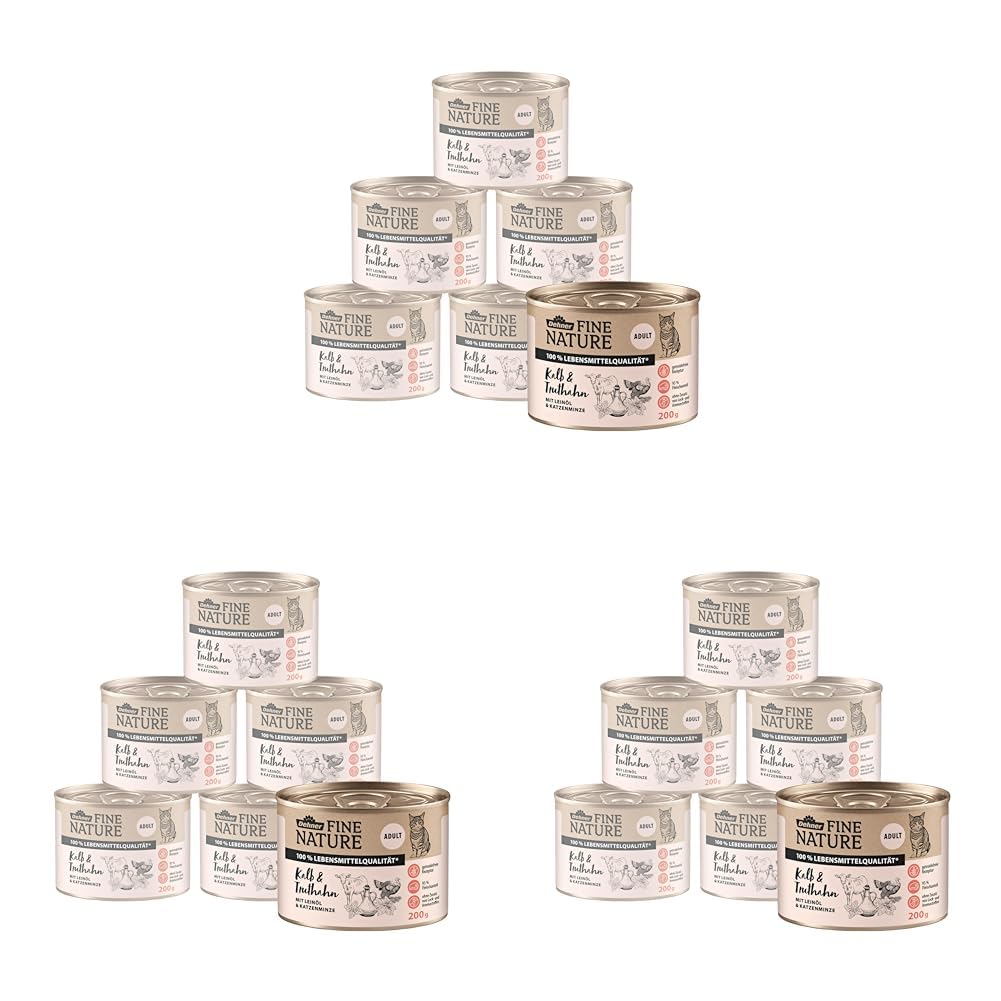 Dehner Fine Nature Adult Nassfutter Rind 6x400 g getreidefrei