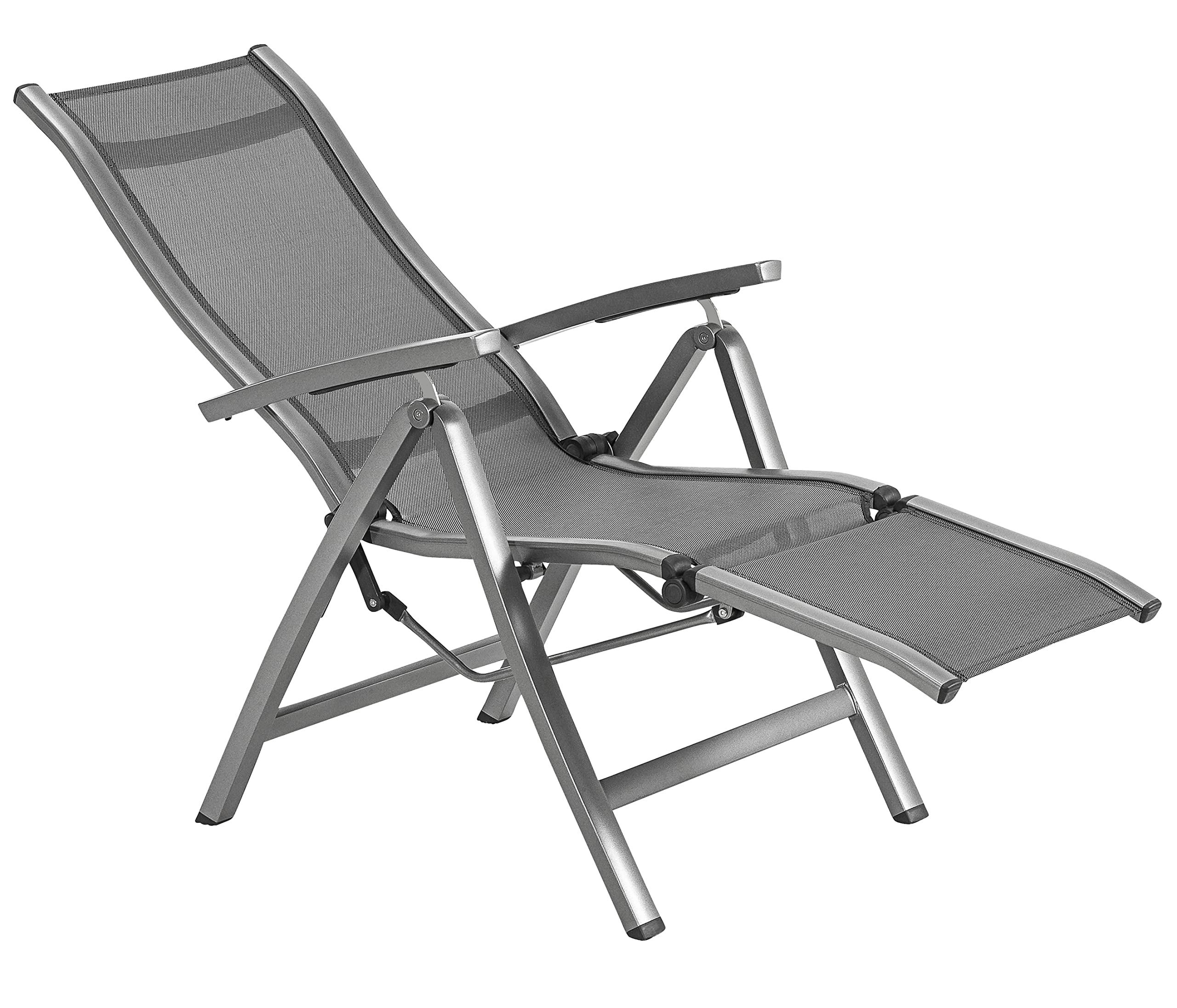 Dehner Relaxstuhl Chicago grau 110x69,5x63,5 cm Alu verstellbar