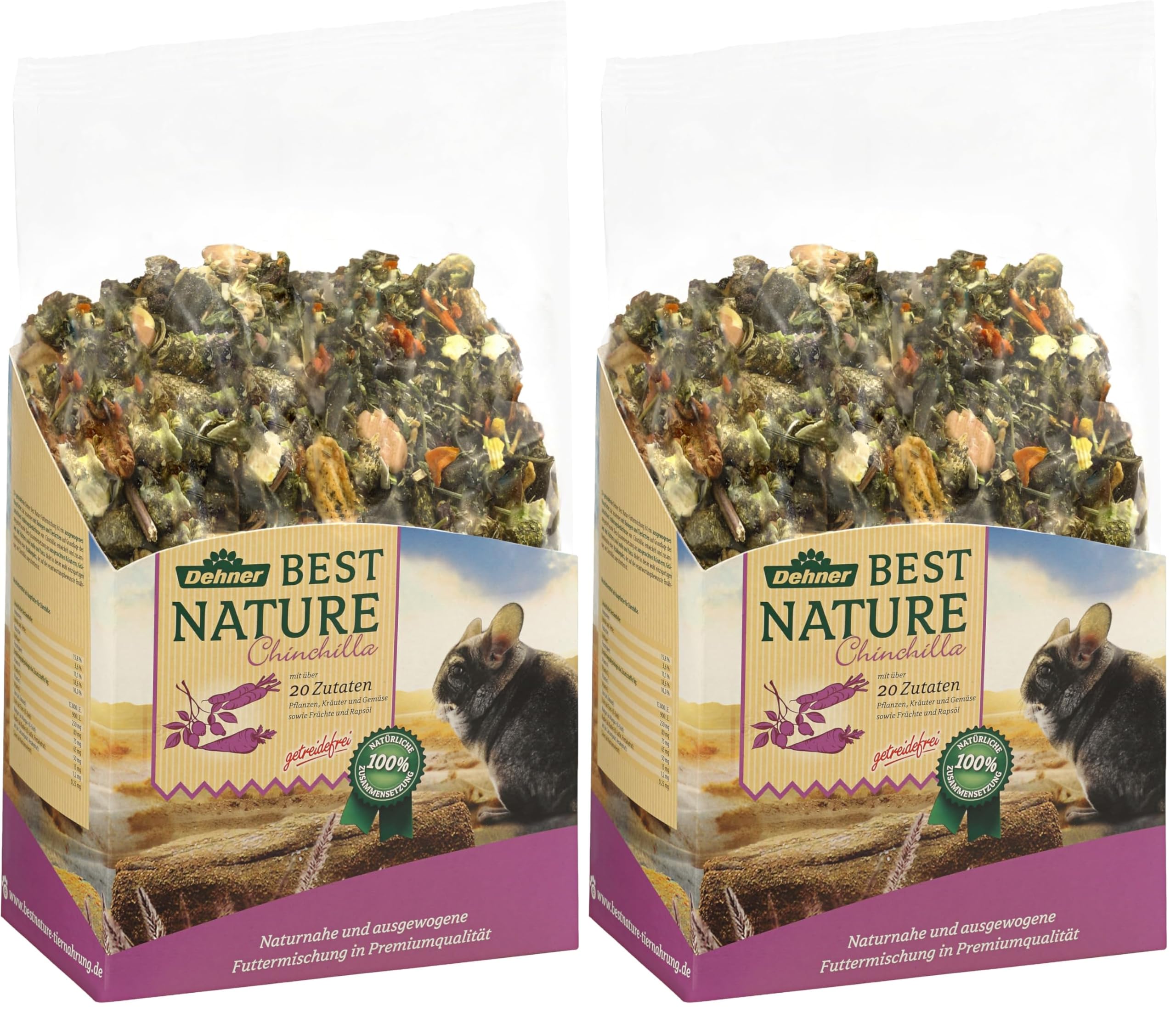 Dehner Best Nature Chinchillafutter Adult 2 kg getreidefrei