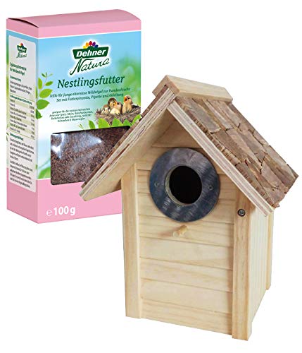 Dehner Natura Nestlings-Set Nistkasten Aruba + Futter