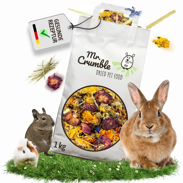 Mr. Crumble Blüten-Kräuter Nagerfutter 1 kg getreidefrei