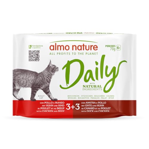 Almo Nature Daily Nassfutter Huhn Rind 6x70g Sauce