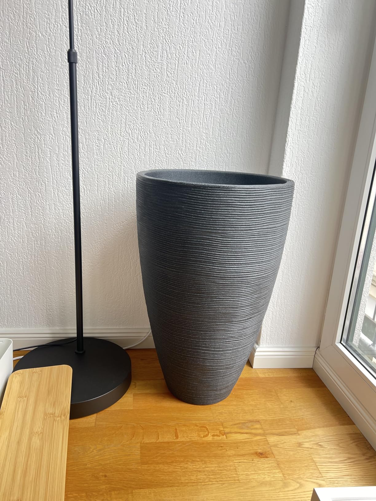 Dehner Vino Pflanzvase Ø40x60 cm anthrazit frostbeständig