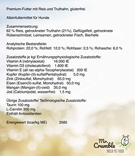Mr. Crumble Reis Truthahn Trockenfutter 15 kg glutenfrei
