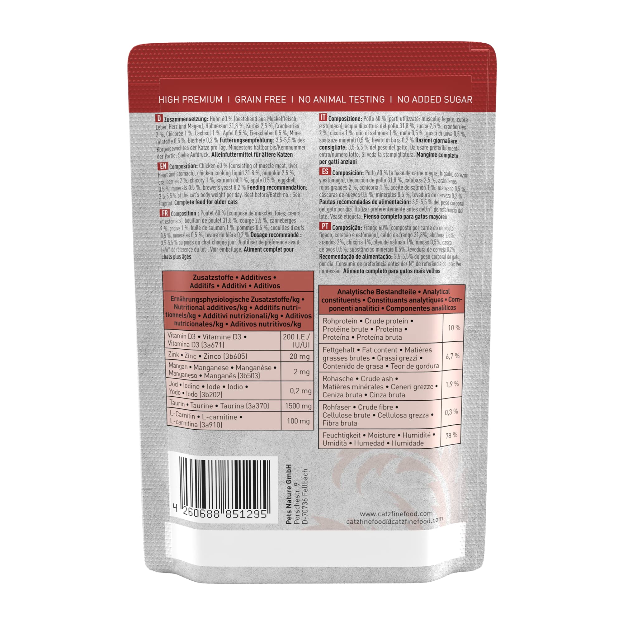 catz finefood Classic Senior Katzennassfutter Huhn 16x85g getreidefrei