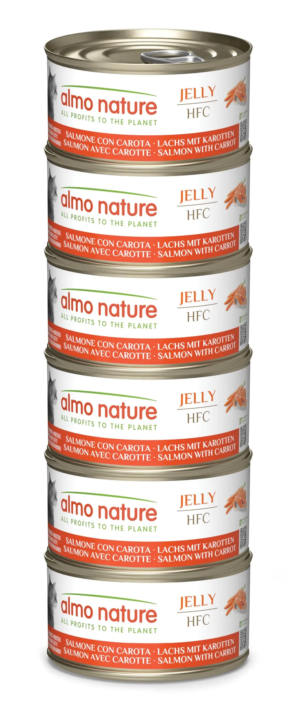 Almo Nature HFC Jelly Nassfutter Lachs Karotten 6x70g glutenfrei