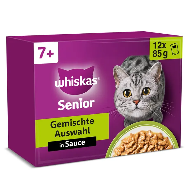 Whiskas Senior 7+ Gemischte Auswahl Sauce Nassfutter 48x85g