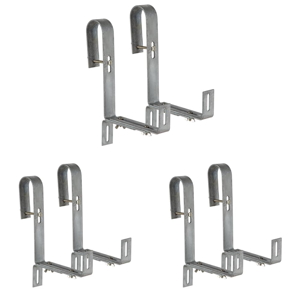 Dehner Premium Lovely Blumenkastenhalter silbergrau 2 Stück verzinkt