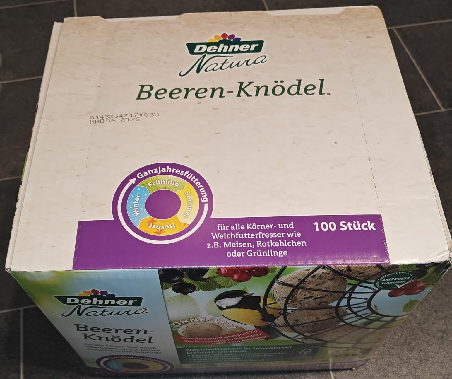 Dehner Natura Meisenknödel ohne Netz Beeren Wildvogelfutter 100x90g