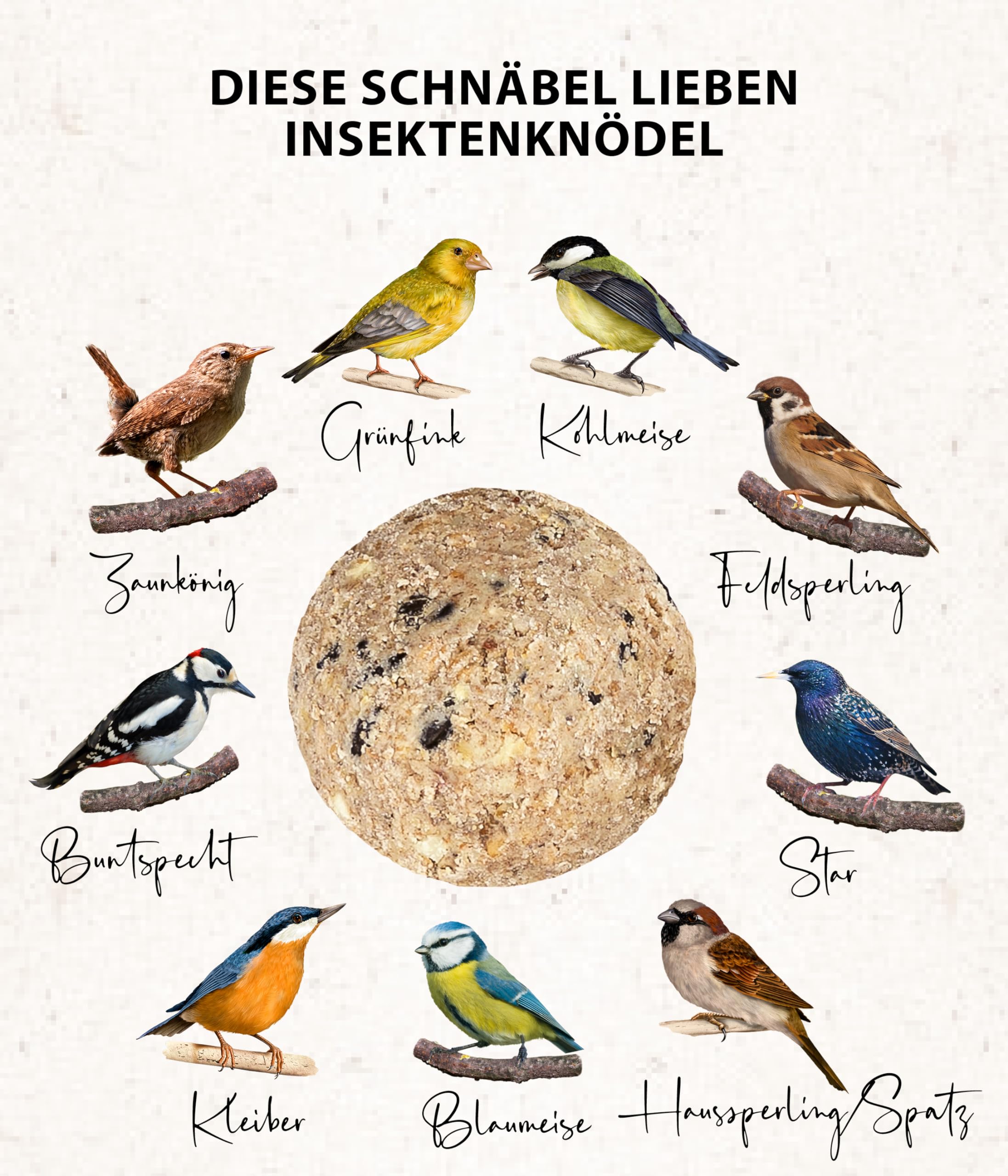 Dehner Natura Meisenknödel Netz Insekten 60x100g proteinreich