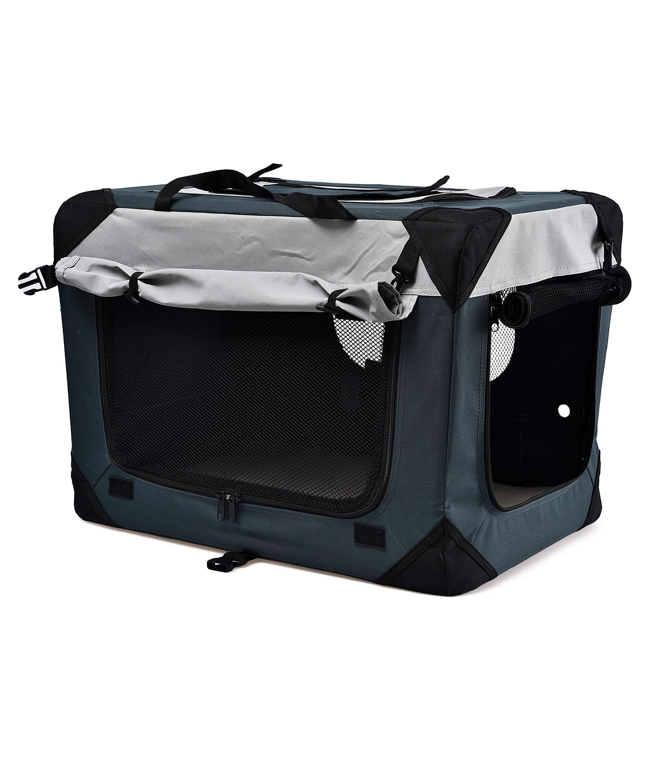 Dehner Brian Transporttasche 76x51x48 cm grau Netzfenster