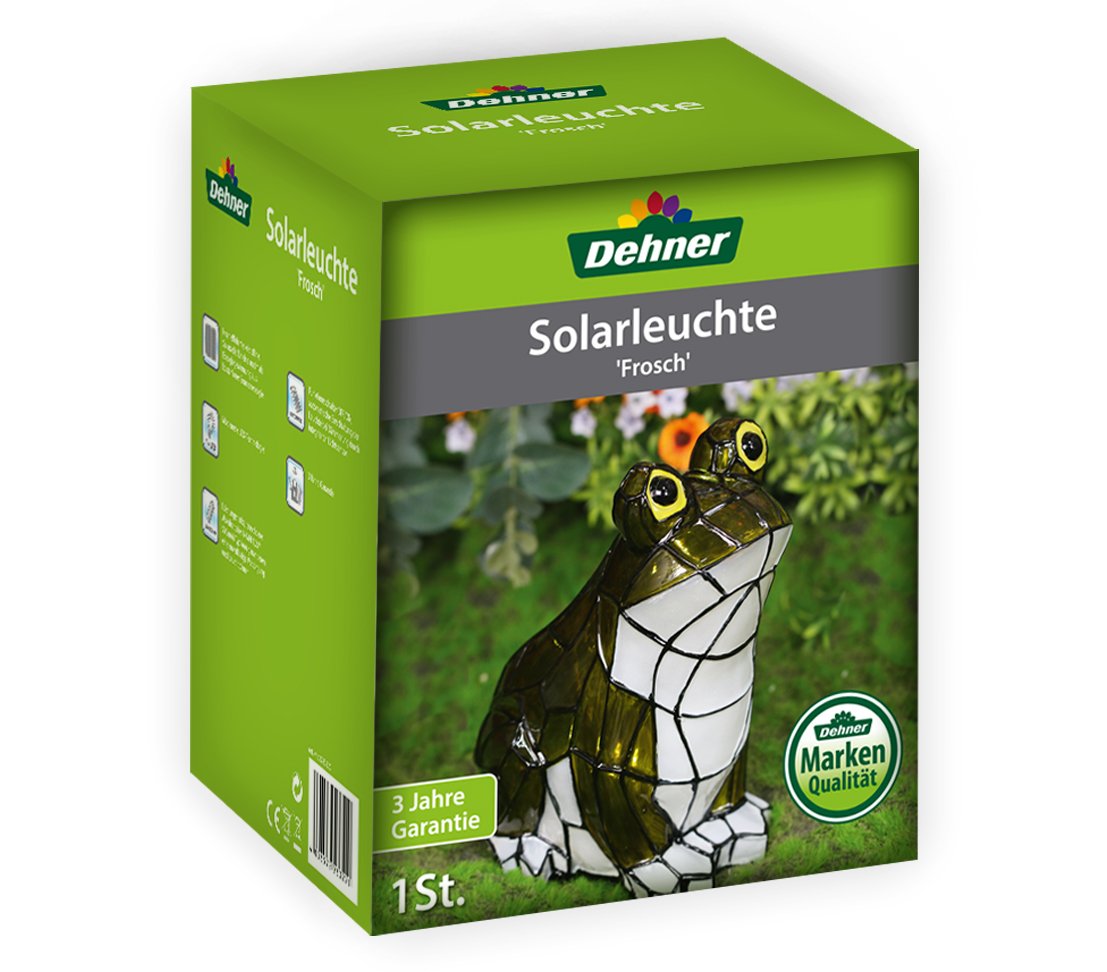 Dehner Solarleuchte Frosch 17 cm Polyresin LED