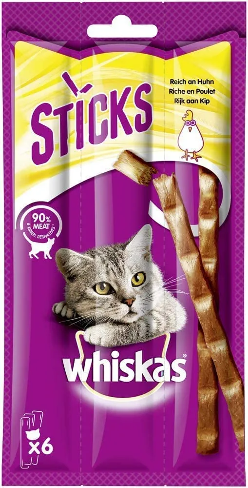 Whiskas Sticks Huhn Katzensnack 504g mit Vitaminen