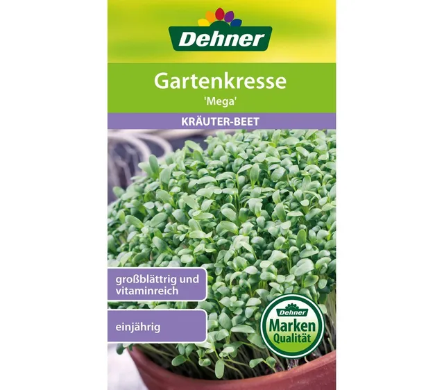 Dehner Mega Gartenkresse Saatgut 5x6g großblättrig