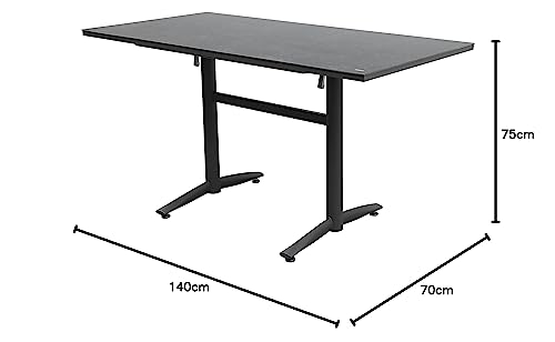 Dehner Riverside Klapptisch grau 140x75 cm Aluminium Keramik