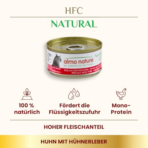 Almo Nature HFC Natural Huhn Leber Nassfutter 24x70g Monoprotein