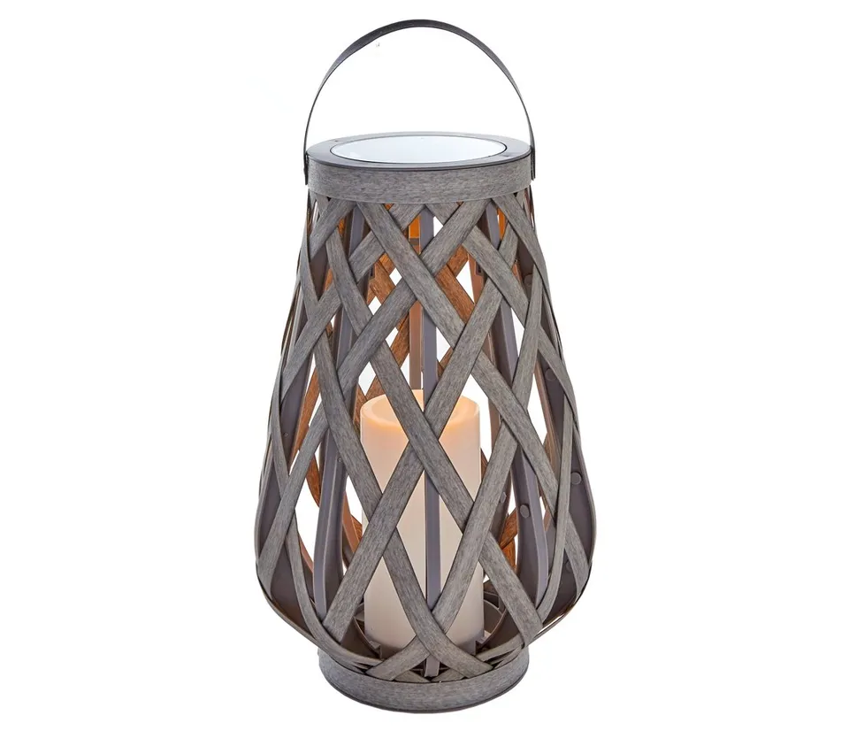 Dehner Lovely Rattan-Solarlaterne 45 cm spritzwassergeschützt