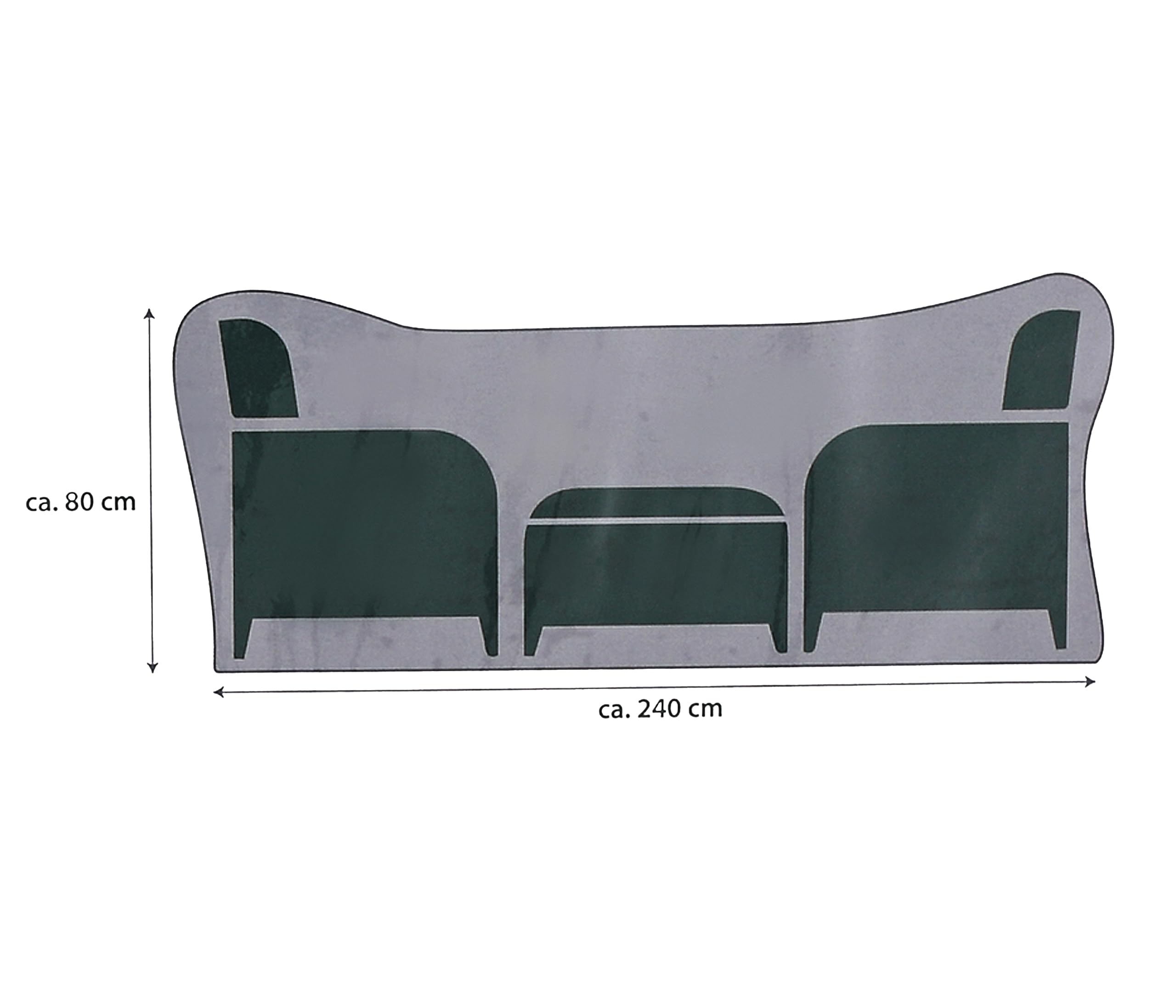 Dehner Abdeckung Sitzgruppe 240x80x150 grau Polyester